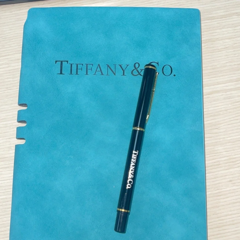 TIFFANY & CO. Suede Leather Notebook & Pen